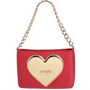 Love Moschino Red Bag with Gold Heart Accent with Dust Bag & Authentication Card